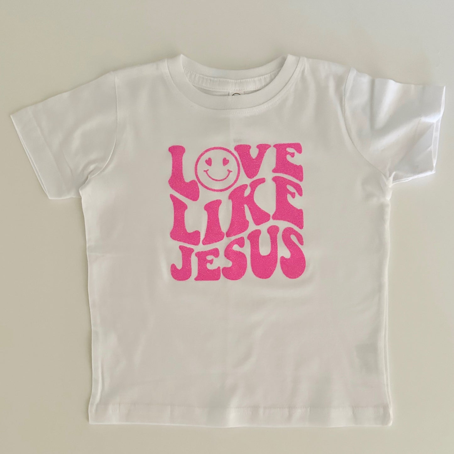 Love like Jesus Glitter Pink T-shirt